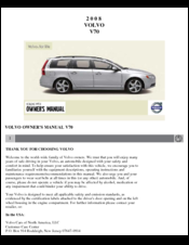 Volvo 2008 V70 Owner's Manual
