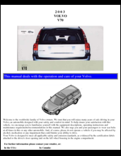 Volvo 2003 V70 Operation And Care Manual