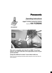 Panasonic KX-TCD820E Operating Instructions Manual