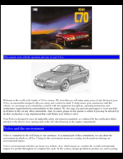 Volvo 1999 C70 Operation And Care Manual