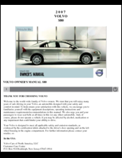 Volvo 2007 S80 Owner's Manual