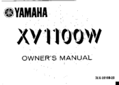 Yamaha 1989 XV1000 Owner's Manual