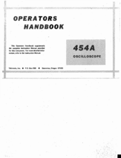 Tektronix 454A Operator's Handbook Manual