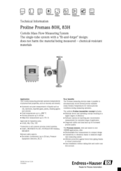 Endress+Hauser Proline Promass 80H Technical Information