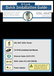 D-Link DSL-504T Quick Installation Manual