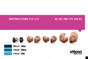 oticon IIc Instructions For Use Manual