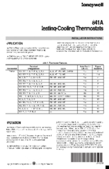 Honeywell T841A Installation Instructions Manual