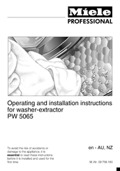 Miele PW 5065 Operating And Installation Instructions