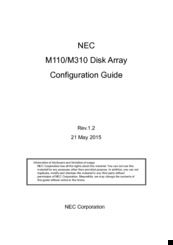 NEC M110 Configuration Manual