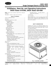 Carrier 50gs sizes 018-060 Installation Start-Up And Operatig Instructions