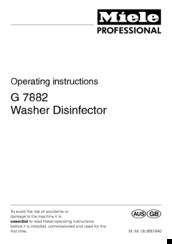 Miele G 7882 Operating Instructions Manual