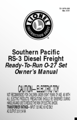 Lionel Southern Pacific RS-3 Diesel Freight Owner's Manual