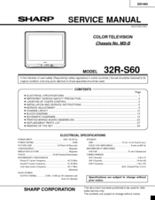 Sharp 32R-S60 Service Manual