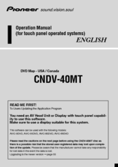 Pioneer CNDV-40MT Operation Manual