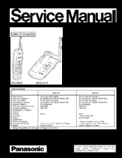 Panasonic KX-TC1709LBB Service Manual