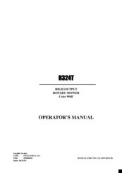 Hayter R324T Operator's Manual