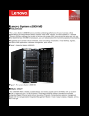 Lenovo System x3500 M5 Type 5464 Product Manual