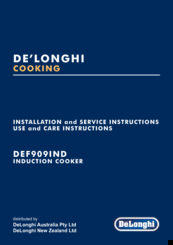 DèLonghi DEF909IND Nstallation And Service Instructions