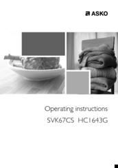 ASKO SVK67CS HCI643G Operating Instructions Manual