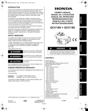 Honda GCV160 Owner's Manual