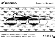 Honda XR250Y Owner's Manual