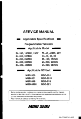mori seiki SL-150 Service Manual