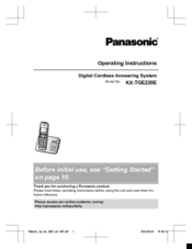 Panasonic KX-TGE220E Operating Instructions Manual
