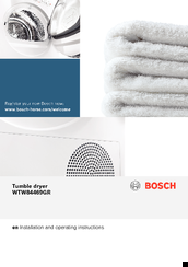 Bosch WTH85200GB Installation And Operating Instructions Manual