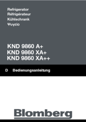 Blomberg KND 9860 XA++ Owner's Manual