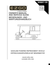 Ezgo REFRESHER 1200 CARB Owner's Manual And Service Manual