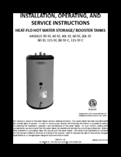 Heat-Flo 115-ST-C Installation, Operating And Service Manual