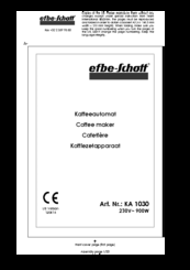 EFBE-SCHOTT KA 1030 Manual