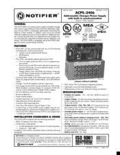 Notifier ACPS-2406 User Manual