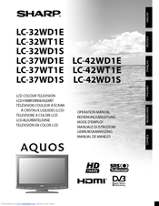 Sharp Aquos LC-37WD1E Manuals | ManualsLib