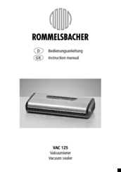 Rommelsbacher VAC 125 Instruction Manual