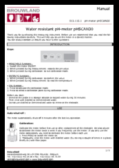 Brouwland phscan30 User Manual