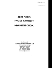 Audio Developments AD 145 Handbook