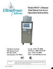 ULTRAFRYER PD14 Operation Instructions Manual