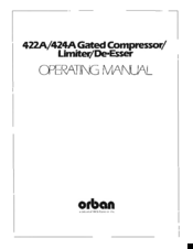 Orban 422A Operating Manual