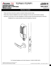 Assa Abloy CL33700 TCPWI1 Installation Instructions Manual