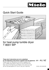 Miele T 8001 WP Quick Start Manual
