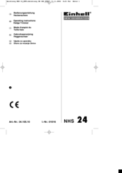 EINHELL NHS 24 Operating Instructions Manual