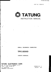 Tatung TPC-2OOO Instruction Manual