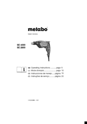 Metabo SE 2800 Operating Instructions Manual