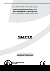 Dru Maestro g20 Instructions For Installation Manual