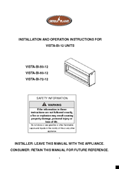 Sierra Flame VISTA-BI-50-12 Installation And Operation Instructions Manual