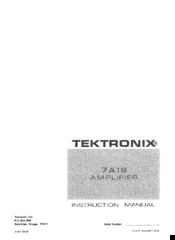 Tektronix 7A19 Instruction Manual