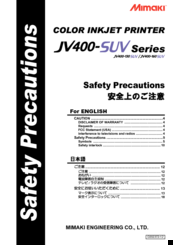 MIMAKI JV400-SUV Series Safety Precautions