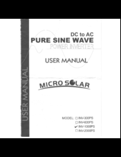 Micro Solar INV-1000PS User Manual