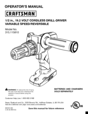 Craftsman 315.115810 Manual